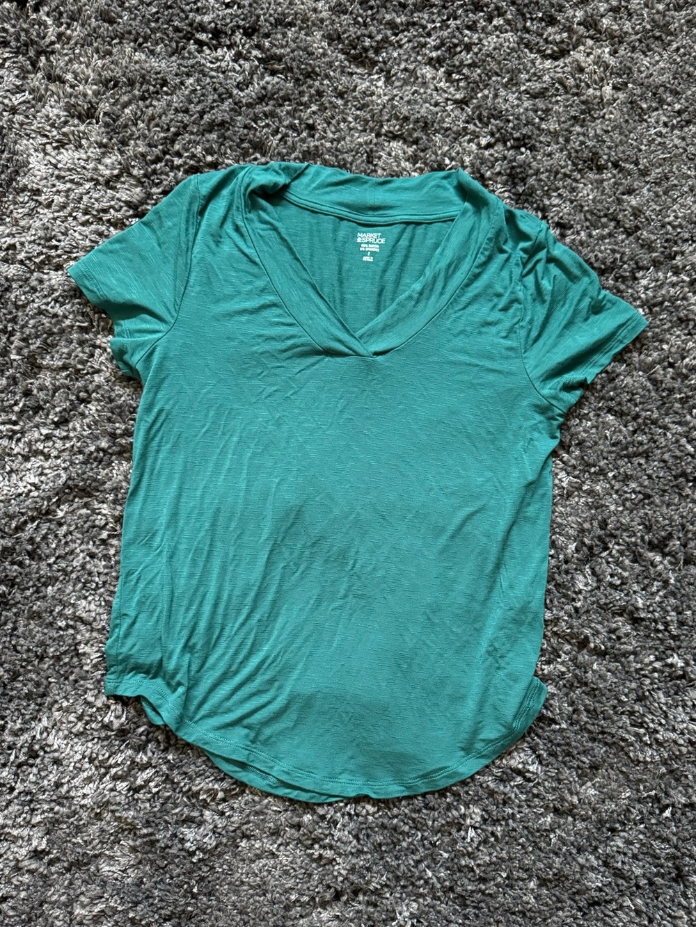 Market & Spruce Short-Sleeve V Neck Top- Size Small